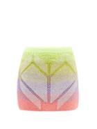 Germanier - Beaded Gradient-stripe Knit Skirt - Womens - Multi