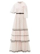 Matchesfashion.com Erdem - Natalina One-shoulder Polka-dot Gown - Womens - Light Pink