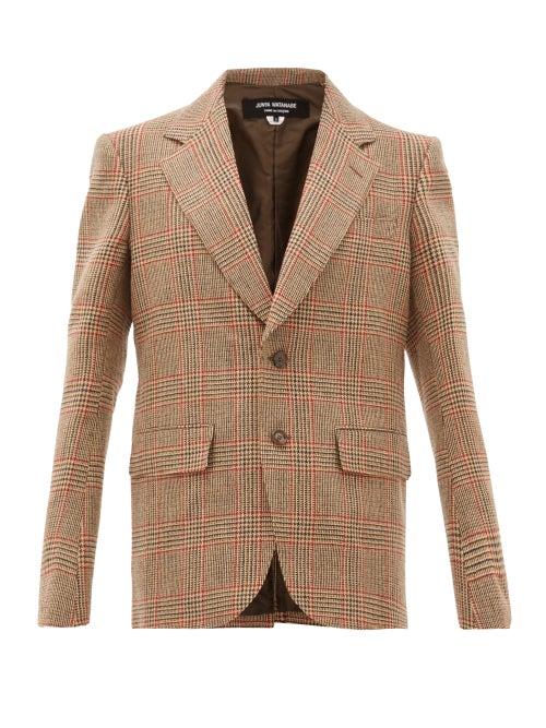 Matchesfashion.com Junya Watanabe - Single Breasted Studded Wool Blend Jacket - Womens - Beige Multi