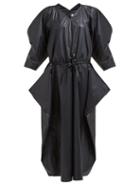 Matchesfashion.com Lemaire - Gathered Chintz Poplin Midi Dress - Womens - Dark Navy