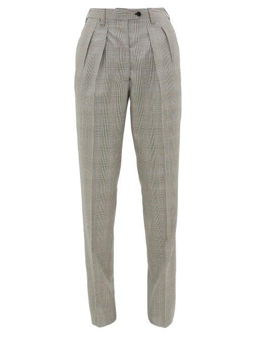 Matchesfashion.com Giuliva Heritage Collection - The Husband Houndstooth Virgin-wool Trousers - Womens - Black White