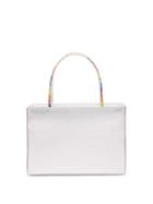 Matchesfashion.com Amina Muaddi - Amini Gilda Crystal-embellished Satin Box Bag - Womens - Silver
