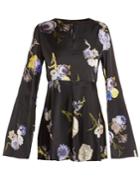 Acne Studios Bahari Open-back Floral-print Satin Top
