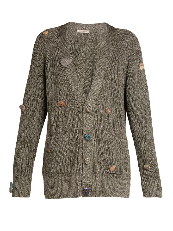 Christopher Kane Stone-embellished V-neck Cardigan