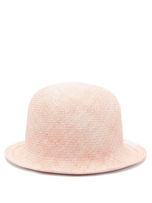 Matchesfashion.com Reinhard Plank Hats - Bombetta Cotton Straw Bowler Hat - Womens - Pink Multi