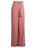 Valentino Tie-waist Wide-leg Crepe Trousers