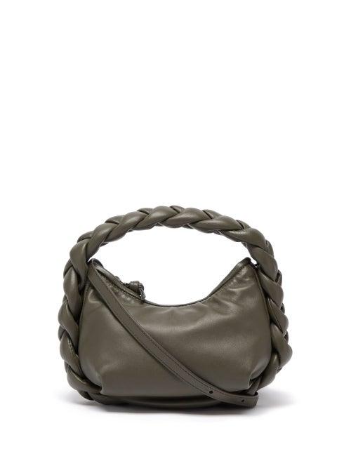 Ladies Bags Hereu - Espiga Mini Leather Shoulder Bag - Womens - Dark Green