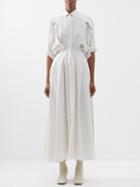 Palmer/harding Palmer//harding - Precision Pleated Woven Shirt Dress - Womens - Ivory