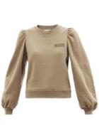Ganni - Software Organic-cotton Blend Sweatshirt - Womens - Brown Beige
