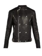 Matchesfashion.com Balmain - Leather Biker Jacket - Mens - Black