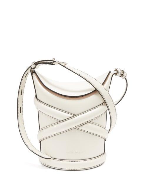 Alexander Mcqueen - The Curve Leather Bucket Bag - Womens - Ivory