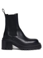Bottega Veneta - Lug Block-heel Leather Ankle Boots - Womens - Black