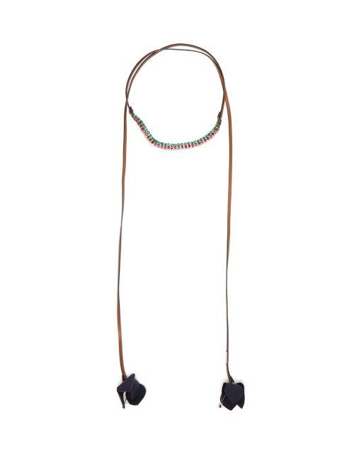 Matchesfashion.com Marni - Crystal Embellished Wrap Necklace - Womens - Navy