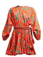 Matchesfashion.com Rhode - Ella Floral Print Poplin Dress - Womens - Red Print