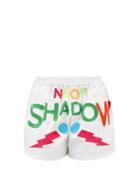 Walter Van Beirendonck - Neon Shadow-logo Cotton-blend Shorts - Mens - White