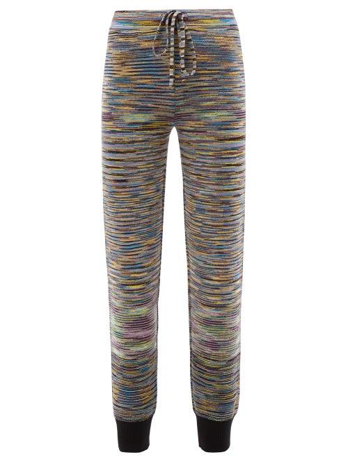 Missoni - Striped Wool-blend Knit Track Pants - Womens - Multi