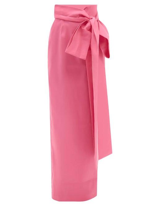 Bernadette - Bernard Bow-trim Taffeta Skirt - Womens - Pink