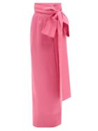 Bernadette - Bernard Bow-trim Taffeta Skirt - Womens - Pink