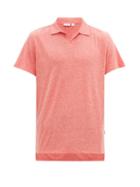 Matchesfashion.com Onia - Shaun Linen Blend Jersey Polo Shirt - Mens - Coral