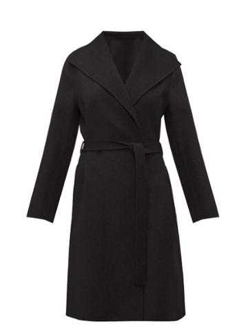 Matchesfashion.com Joseph - Lima Tie Waist Wool Blend Coat - Womens - Black