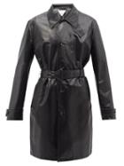 Mens Rtw Bottega Veneta - Single-breasted Coated-canvas Trench Coat - Mens - Black
