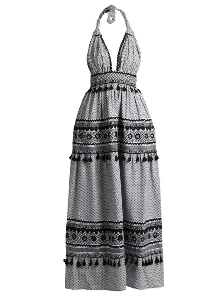 Dodo Bar Or David Halterneck Cotton Maxi Dress