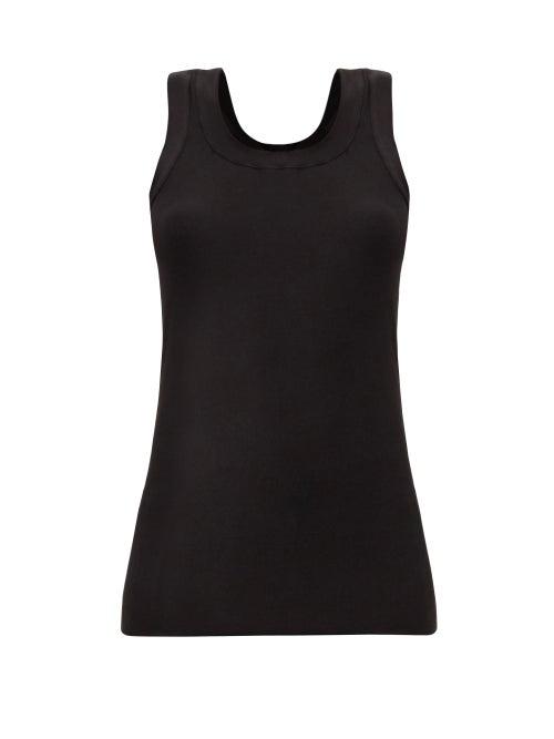Matchesfashion.com Norma Kamali - Racerback Stretch-jersey Tank Top - Womens - Black