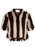 Raey Striped Short Shearling Coat