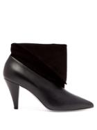 Matchesfashion.com Givenchy - Folded Cuff Suede And Leather Ankle Boots - Womens - Black
