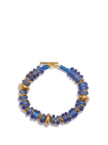 Katerina Makriyianni - Shine Beaded & Gold-vermeil Bracelet - Womens - Blue Gold
