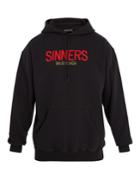 Balenciaga Sinners-embroidered Hooded Cotton Sweatshirt