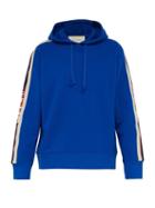 Matchesfashion.com Gucci - Logo Tape Cotton Hooded Sweatshirt - Mens - Blue