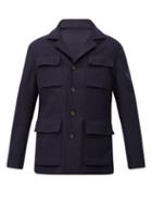 Matchesfashion.com Brunello Cucinelli - Single-breasted Wool-blend Coat - Mens - Navy