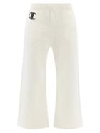 Nili Lotan X Champion - Logo-print Cotton-jersey Wide-leg Track Pants - Womens - White