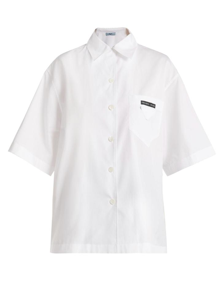 Prada Short-sleeved Cotton-poplin Shirt