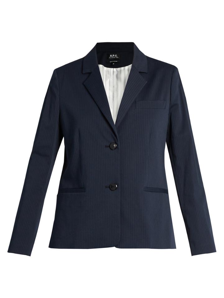 A.p.c. Jeanne Pinstriped Cotton-blend Blazer