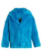 Matchesfashion.com Diane Von Furstenberg - Oversized Faux Fur Jacket - Womens - Blue