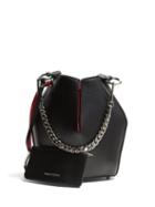 Matchesfashion.com Alexander Mcqueen - Geometric Leather Bucket Bag - Womens - Black Red