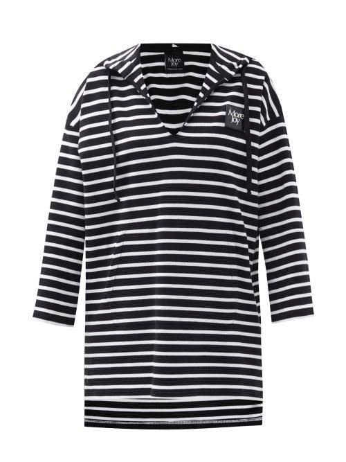 Matchesfashion.com More Joy By Christopher Kane - Logo-patch Striped Cotton Hooded Sweatshirt - Womens - Black Stripe