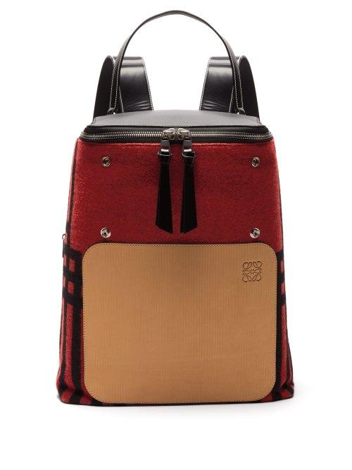 Matchesfashion.com Loewe - X Charles Rennie Mackintosh Goya Grid Backpack - Mens - Black Red