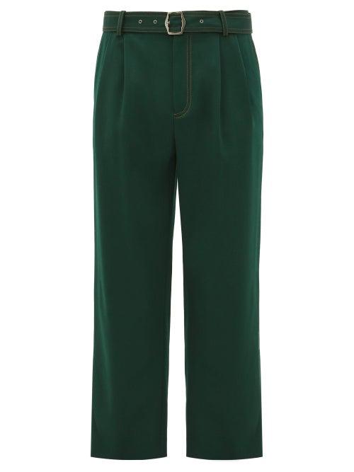 Matchesfashion.com Sies Marjan - Andy Belted High Rise Twill Trousers - Mens - Green