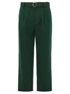 Matchesfashion.com Sies Marjan - Andy Belted High Rise Twill Trousers - Mens - Green