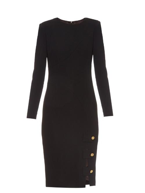 La Mania Antares Long-sleeved Crepe Dress