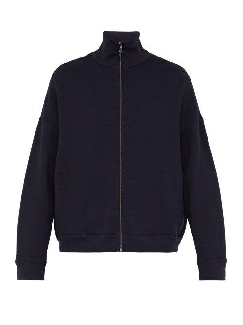Matchesfashion.com Raey - Zip Up Japanese Jersey Track Top - Mens - Navy