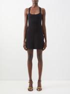 Victoria Beckham - Vb Body Scalloped Jersey Mini Dress - Womens - Black