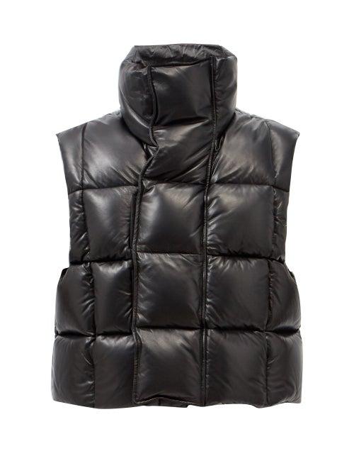 Givenchy - Quilted Down Leather Gilet - Mens - Black