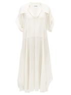 Matchesfashion.com Jil Sander - Lowe Cotton Blend Voile Shirtdress - Womens - Ivory