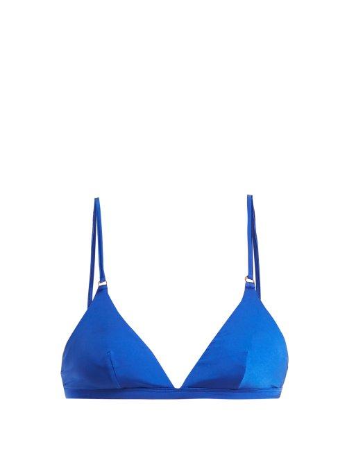 Matchesfashion.com Bower - Tangiers Triangle Bikini Top - Womens - Blue