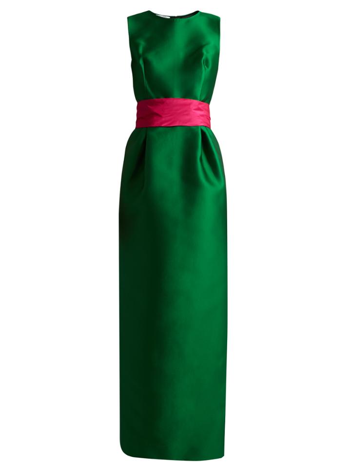 Oscar De La Renta Bi-colour Satin Column Gown