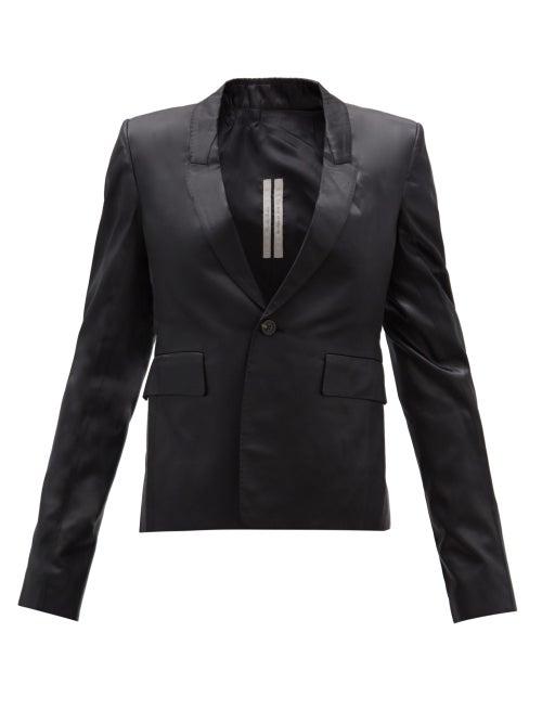 Matchesfashion.com Rick Owens - Single-breasted Satin Blazer - Womens - Black